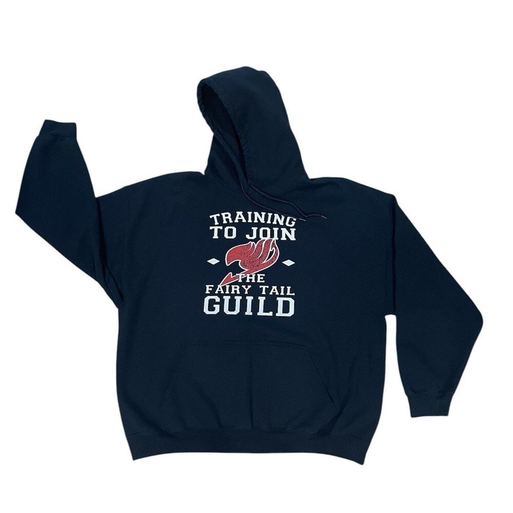 Gildan Heavy Black Hoodie Women’s 2XL ~Training To Join The Fairy Tail Guild